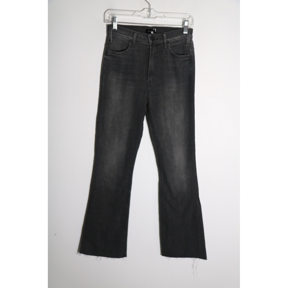 Mother The Hustler Ankle Fray Jeans Womens 26 On Last‎  Time Black High Rise